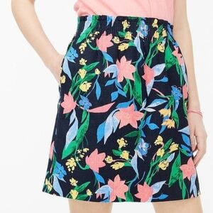 J.Crew Women's Printed Linen-Cotton Skirt Sz. 2 Imogine Floral Vacation Travel